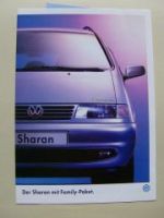 VW Sharan mit Family-Paket Prospekt April 1998 +Preisliste