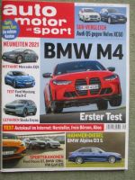 auto motor & sport 9/2021 Skoda Enyaq,Mercedes EQS, Linyk 01,BMW M4,Audi Q5 45TFSI Quattro vs. XC60 B5 AWD,