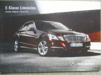 Mercedes Benz E-Klasse BR212 Limousine 200CDI-350CDI,200CGi,350CGI,E500+E63AMG +E200NGT Preisliste Februar 2011