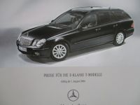 Mercedes Benz E-Klasse T-Modelle W211 220CDI 280CDI 320CDI E200K E280 E350 E500 +E63AMG August 2006 Preisliste