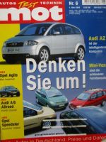 mot 6/2000 Audi A2 1.4 +TDI, VG:Xsara Picasso 1.8 16V Exclusive vs. Multipla 1.6 16V ELX vs. Zafira A 1.6 16V Comfort