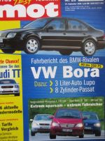 mot 20/1998 VW Bora V5 Fahrbericht, A170CDI BR168 Avantgarde,Astra 2.0DI 16V Elegance und Golf 4 1.9TDI Comfortline