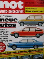 mot 13/1982 Vergleichstest Fiesta 1.1 vs. Citroen Visa Super E vs. Mitsubishi Colt und VW Polo CL (Typ86),Lancia Rallye,Peugeot 505GL