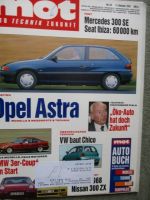 mot 22/1991 Opel Astra F,BMW 3er Coupé E36,VW Chico, Porsche 968,Nissan 300ZX,VW T4 California,Dauertest Seat Ibiza 1.2i