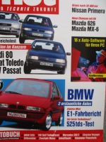 mot 2/1992 Dauertest Nissan Primera 2.0SLX,Fiat Cinquecento,BMW 525tds E34,Audi 80 2.0 vs. Toledo 1.8iGLX vs. Passat 1.8i GL