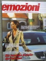 emozioni Fiat Magazin 2/2003 Alfa GT Coupé,Stilo,Dobló Malibu,Fiat Stilo,Lancia Lybra,8C