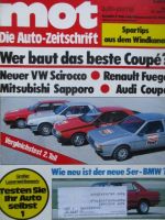 mot 13/1981 VW Scirocco vs. Sapporo vs. Fuego vs. Audi Coupé,BMW 5er Reihe E28,Mini Metro 1000HLE,Citroen Traction Avant