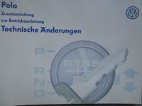 VW Polo Zusatzanleitung Technische Änderungen November 1996