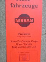 Nissan NFZ Preisliste 1/1996