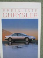 Chrysler Neon LE +Vision +New Yorker +Viper RT/10 Preisliste Januar 1995