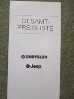 Chrysler Jeep Gesamtpreisliste 10/1996