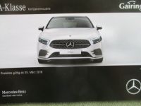 Mercedes Benz A-Klasse 180d 200 250 W177 Preise März 2018