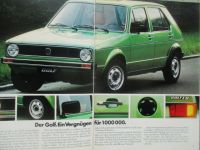 VW Golf I Typ17 +L GL D LD GLD GTi Januar 1977