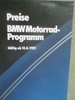 BMW Preise/Farben Motorrad-Programm 29.Juni 1983
