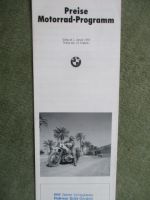 BMW Motorrad-Programm Preise Januar 1993