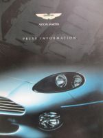 Aston Martin DB7 Vantage +Volante Genf Pressemappe 2000