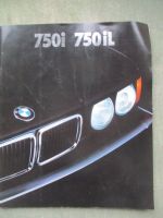 BMW 750i 750iL E32 Großformat Prospekt September 1989