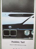 BMW Preisliste Schweiz 3.September 1990