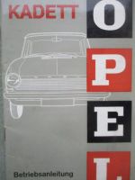 Opel Kadett A März 1964 Betriebsanleitung
