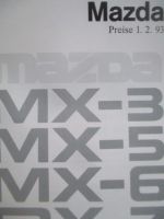 Mazda Preise 1.2.1993
