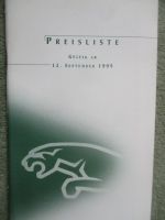 Jaguar Preisliste 12.September 1995