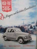 NSU Fiat 500c März 1953 Prospekt