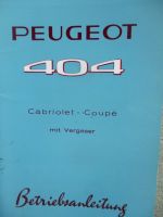 Peugeot 404 Cabriolet Coupé mit Vergaser Januar 1967