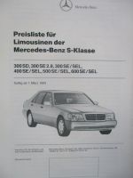 Mercedes Benz S-Klasse Schweiz März 1993