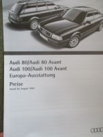 Audi 80 +Avant +100 Europa-Ausstattung 30.August 1993