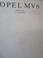 Opel MV6 Preise 17.November 1994