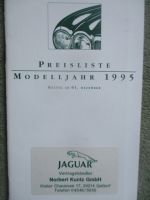 Jaguar Preisliste Modelljahr 1995
