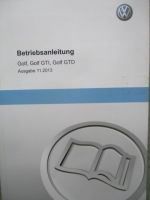 VW Golf VII (AU) +GTI GTD November 2013 Bordbuch Deutsch