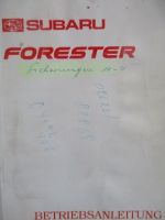 Subaru Forester (SF) Bordbuch Oktober 1997