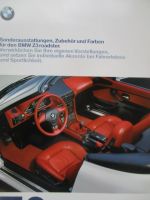 BMW Z3 roadster Sonderausstattungen, Zubehör und Farben September 1997
