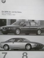 BMW 7er E38 Reihe und 8er-Reihe E31 Preisliste 1.September 1997