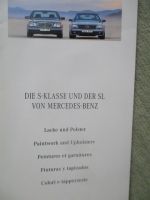Mercedes Benz S-Klasse W140 SL R129 Lacke und Polster