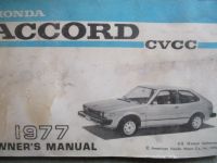 Honda Accord CVCC 1977 Owners Manual