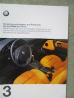 BMW 3er Reihe E36 Sonderausstattungen+Farbkarte September 1997