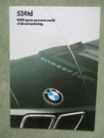 BMW 524td E28 Englisch Brochure March 1985