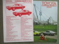 Toyota Corona Mark II 2000 Katalog November 1972 +Preisliste