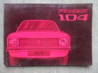 Peugeot 104 Präsentation Mappe Katalog 1972