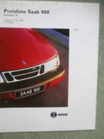 Saab 900 Preisliste Modelljahr 1996