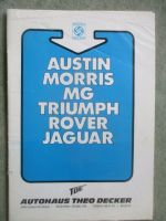 Austin Morris MG Tiumph Rover Jaguar Autohaus Theo Decker Katalog