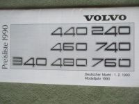 Volvo Preisliste 1990