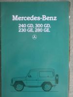 Mercedes Benz 240GD 300GD 230GE 280GE Oktober 1984