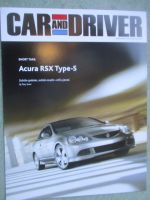 Car and Driver January 2005 Acura RSX Type-S