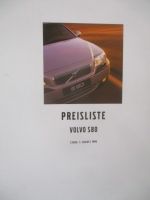 Volvo Preisliste S80 August 1998