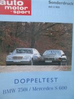auto motor & sport 2/1995 BMW 750i E38 vs. Mercedes S 600 W140