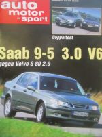 auto motor & sport Doppeltest Saab 9-5 3.0 V6 vs. Volvo S80 2.9