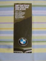 BMW Farben/Polster Prospekt 518i-M535i +524td 1985